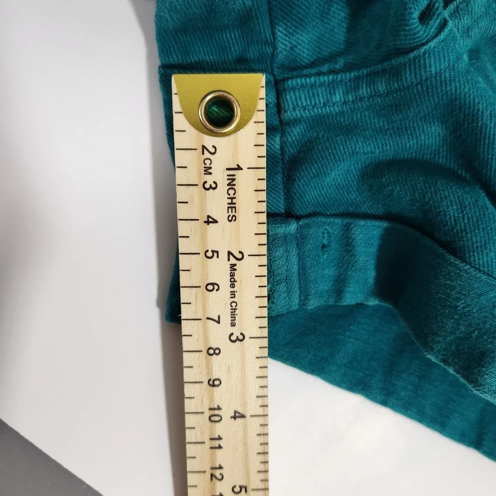 Vintage LEI Teal High Waisted Denim‎ Cuffed Shorts Womens Size 7 Retro 90s Mom
